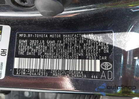 2016 Toyota Corolla S Plus из США, поврежденный, VIN 2T1BURHE9GC561038